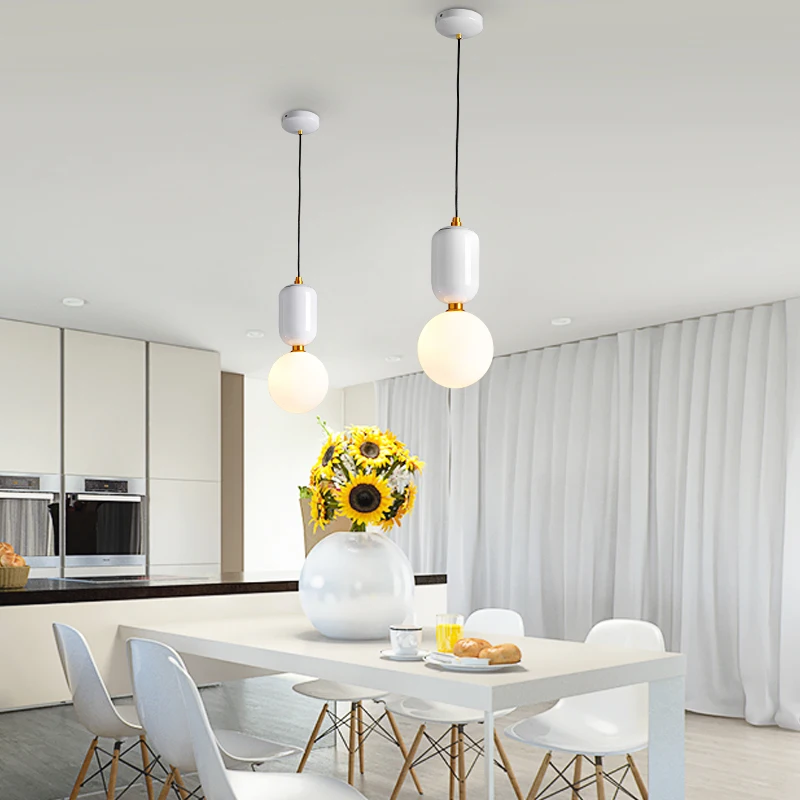 Современные подвесные светильники Глобус круглый абажур светодио дный