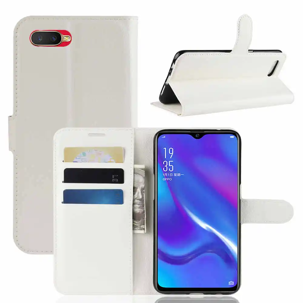 Чехол из искусственной кожи с откидной крышкой для OPPO K1 держатель телефона