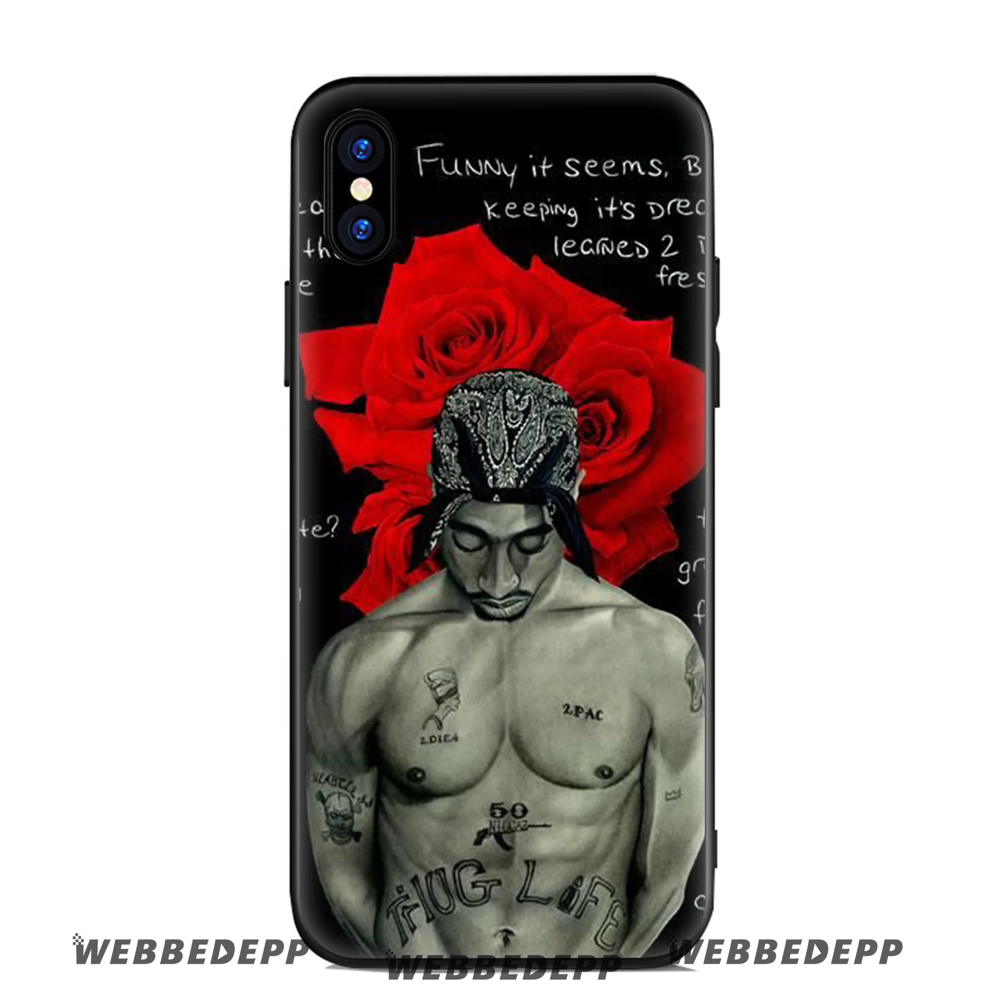Мягкий силиконовый чехол WEBBEDEPP Tupac 2 Pac для Apple iPhone 11 Pro Xr Xs Max X или 10 8 7 6 6S Plus 5 5S SE TPU |