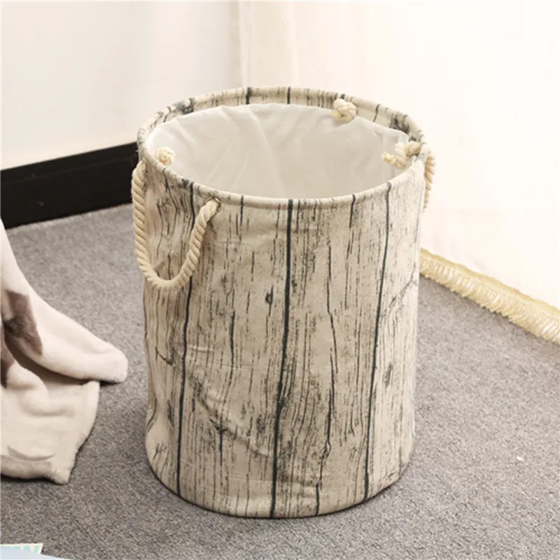 Водонепроницаемая корзина для белья с 3d-рисунком под дерево хранения одежды