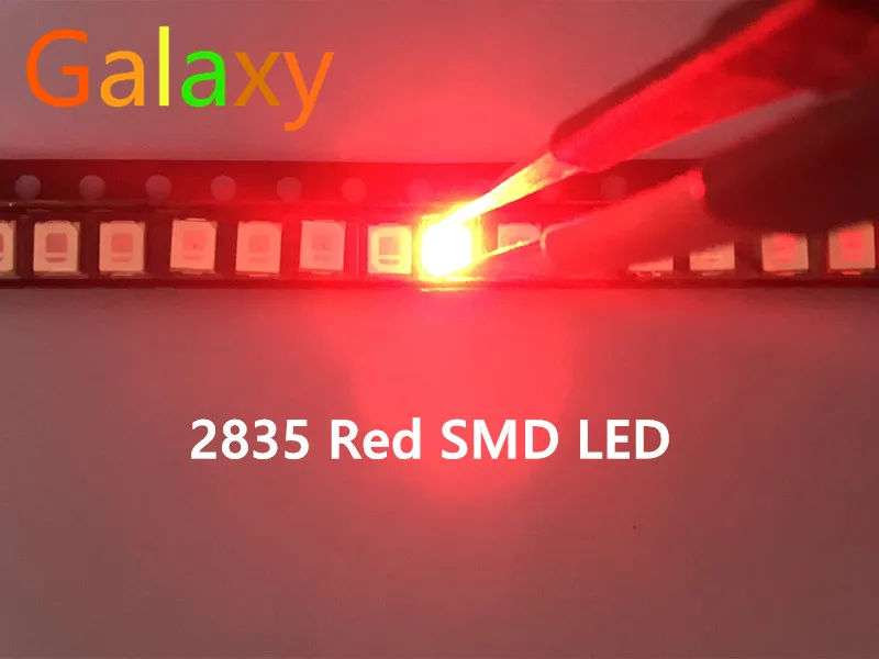 12 20LM 2835 Красный SMD LED 0 2 Вт Высокий яркий светодиод чип светодиоды 620 625NM PLCC 60Ma SMD/SMT