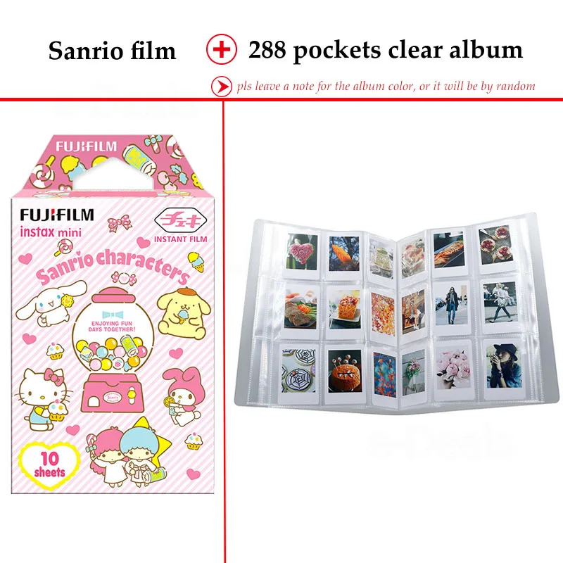 Fujifilm Instax Мини пленка Sanrio 10 листов для Instax Mini 9 8+ 7 s 70 90 25 мгновенный Polariod камера принтер для смартфонов SP-2 1 - Цвет: Film and 288P Album