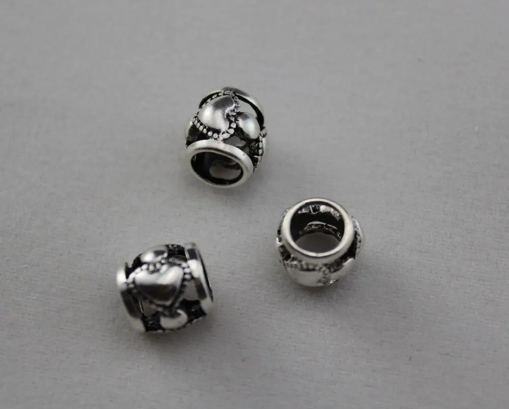 

Free shipping 200pcs cylindrical hollow out Alloy Charms Beads Fit Bracelet Necklace Jewelry Accessories DIY beads 10*9mm