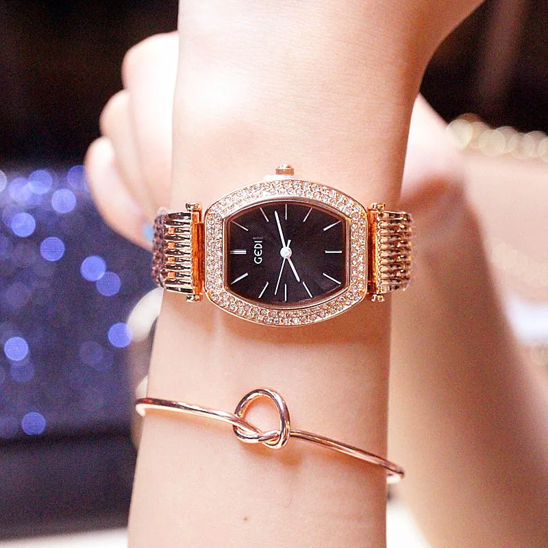 

2019 Women Watches Rose Gold Stainless Steel Rhinestones Quartz Watch Women Bracelet Dress Ladies Wrist Watches Relogio Feminino