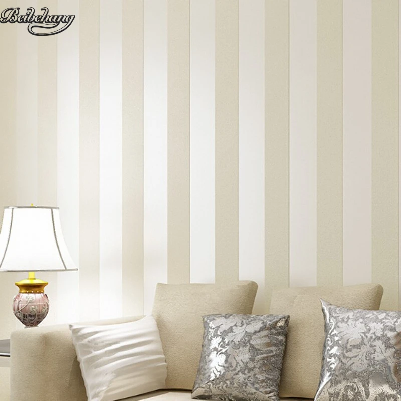 Круглая Простая полосатая настенная флип бумага beibehang кремового и бежево