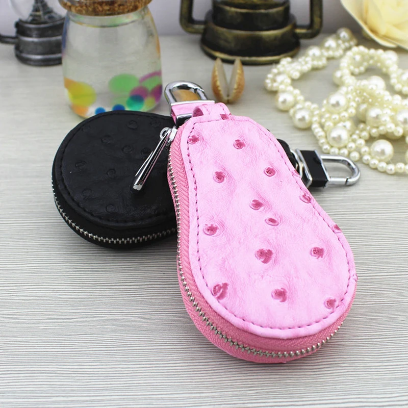 

Key case Genuine Leather Bag Car Key Wallets Fashion unisex Housenkeeper Holders Keychain Zipper Key women men Case Pouch new