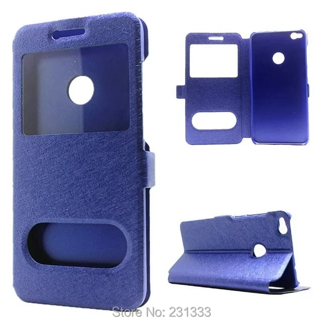 Шелковый Чехол-бумажник с открытым окном кожаный чехол для Samsung Galaxy S8 PLUS Huawei Honor V9
