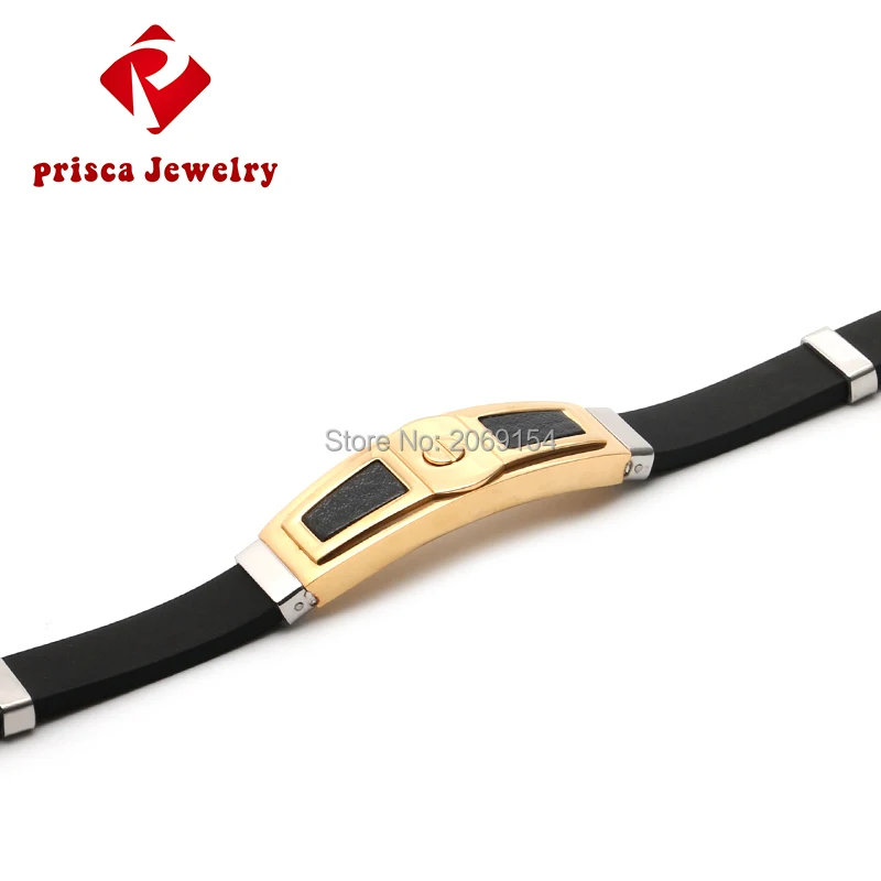 Браслет мужской роскошный брендовый модный силиконовый браслет нержавеющая