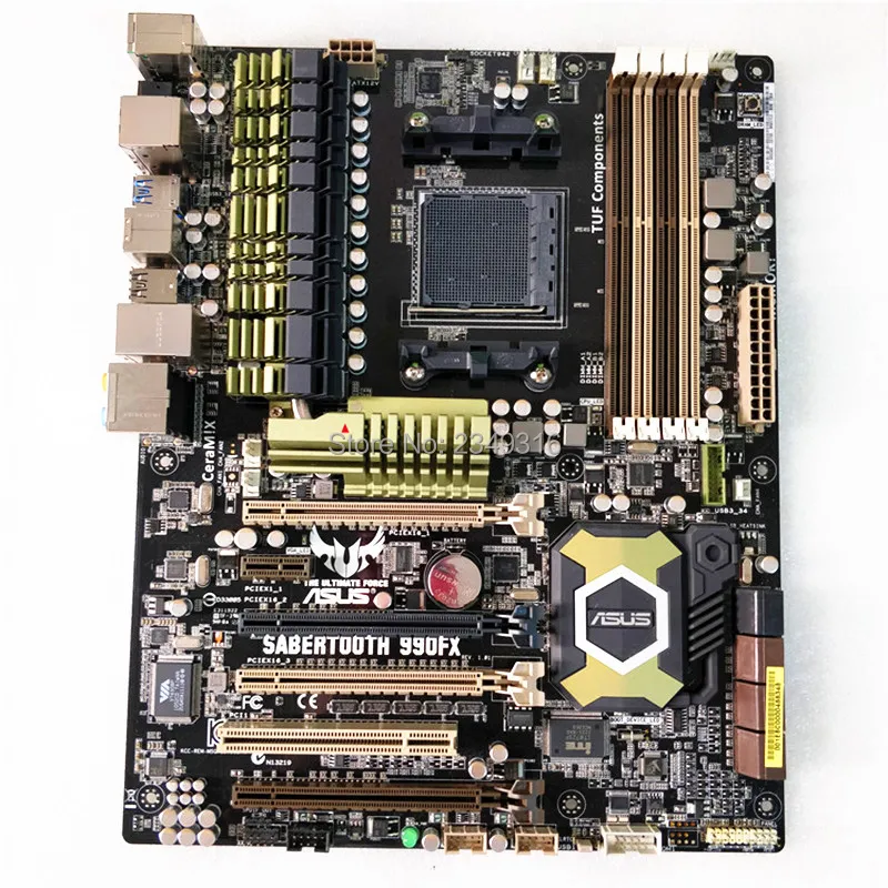 Для Asus SABERTOOTH 990FX настольная материнская плата 990FX Socket AM3 AM3+ DDR3 оригинальная б/у материнская плата