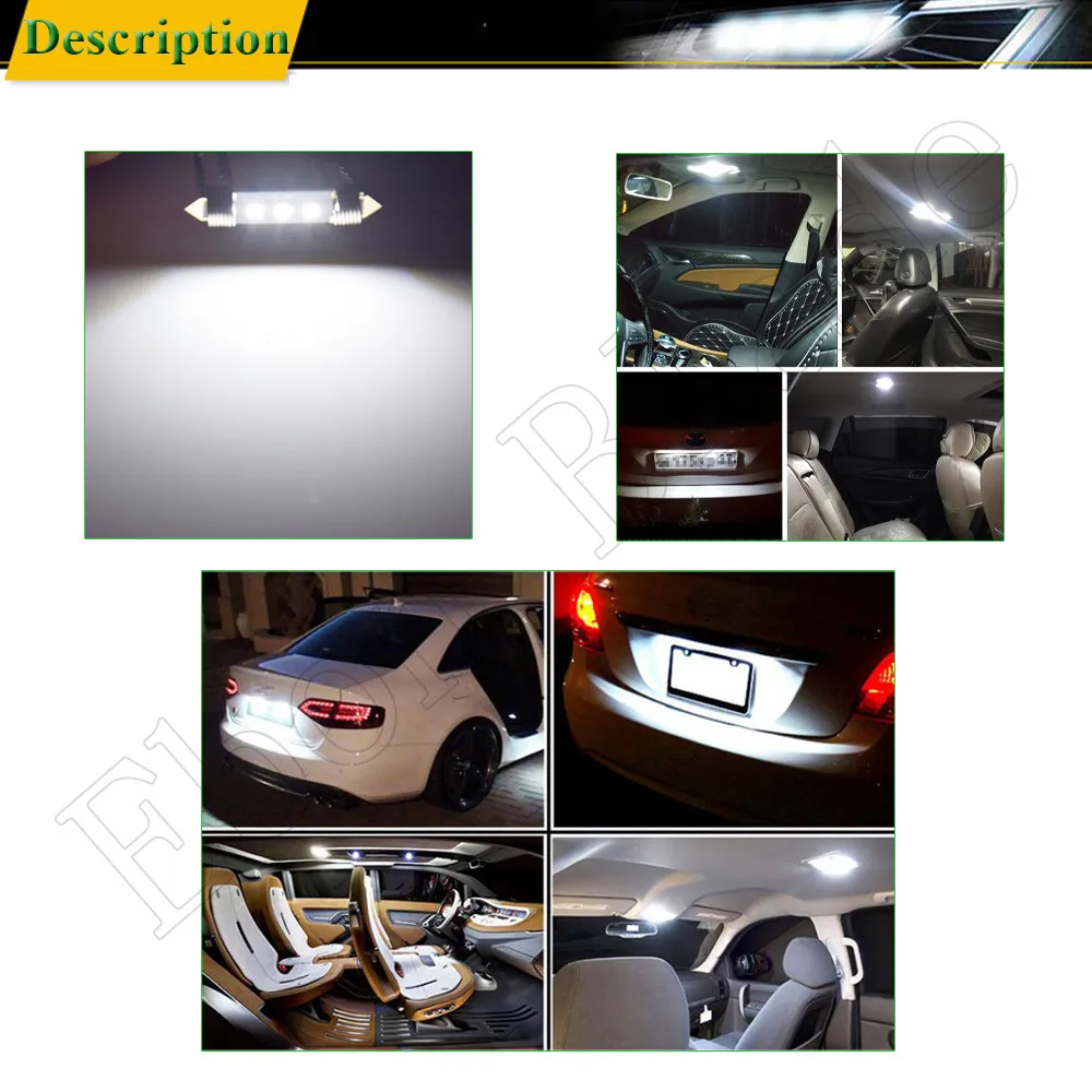 Светодиодный светильник для салона автомобиля 31 мм 36 39 41 3030 3 SMD белый C5W C10W |