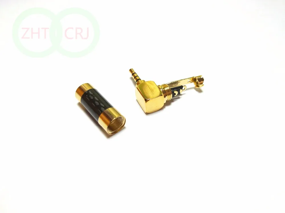 

50pcs Copper Rhodium Plated Carbon Fiber 2.5mm 4 Pole 90 degree Plug soldering