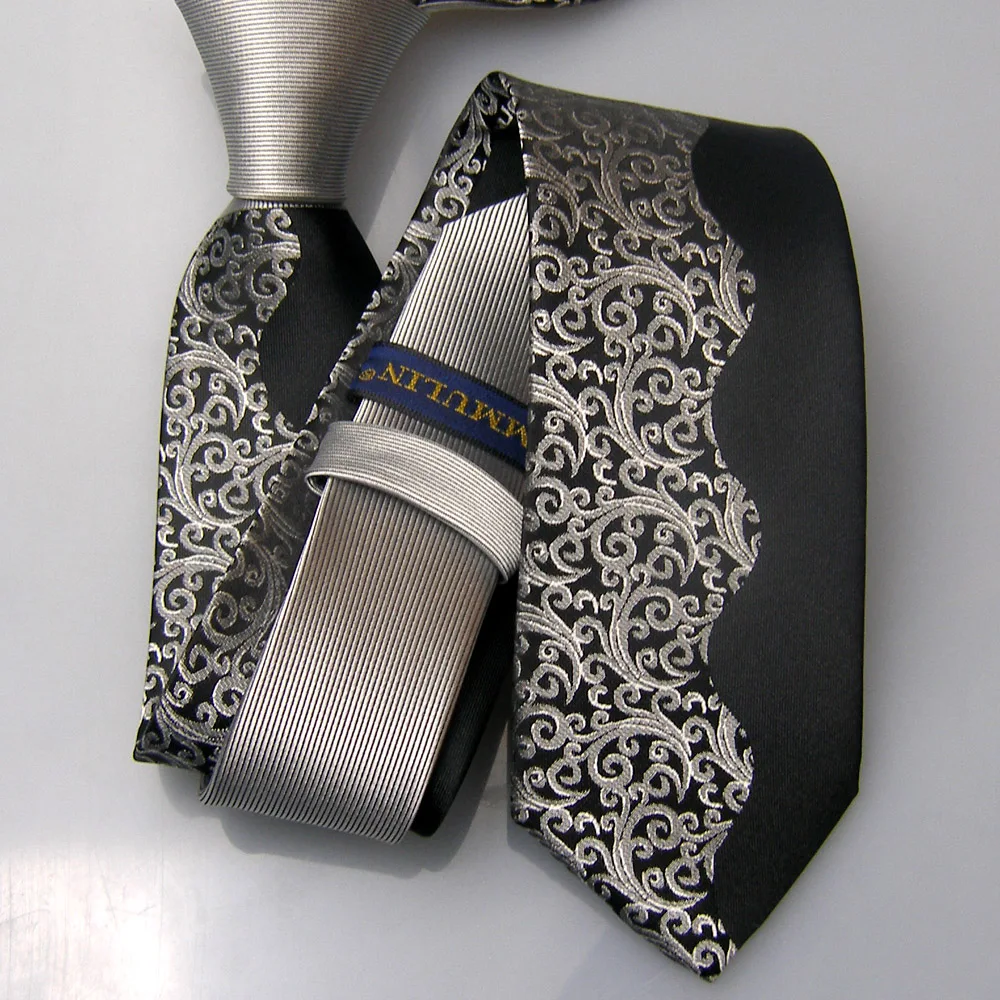 Мужские галстуки для костюма LAMMULIN новый дизайн Серебряный Узел контрастный