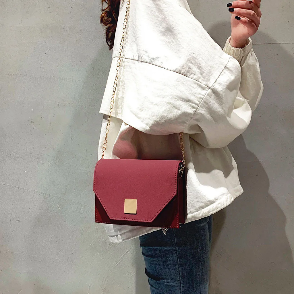 Женская сумка из искусственной кожи на цепочке Ретро стиль сумки через плечо