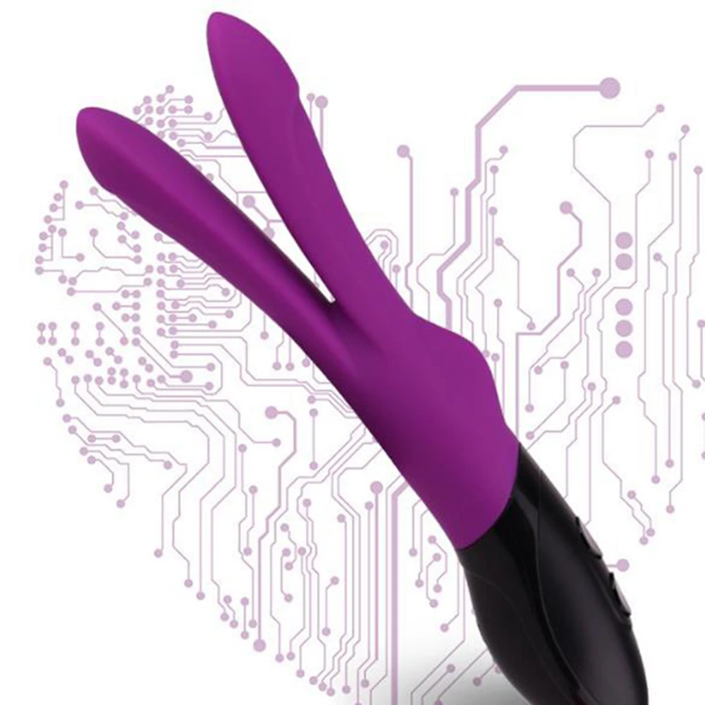 Вибратор кролик HISO 2 головки стимулятор клитора AV стик двойной мотор массажер для