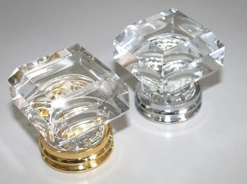 10 шт./лот Бесплатная доставка 33 мм прозрачная квадратная кристальная ручка на