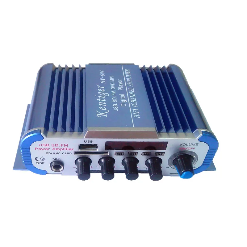 Бесплатная доставка kentiger HY604 4 Каналы USB SD FM Радио MP3 микрофонный микшер плеер 4CH