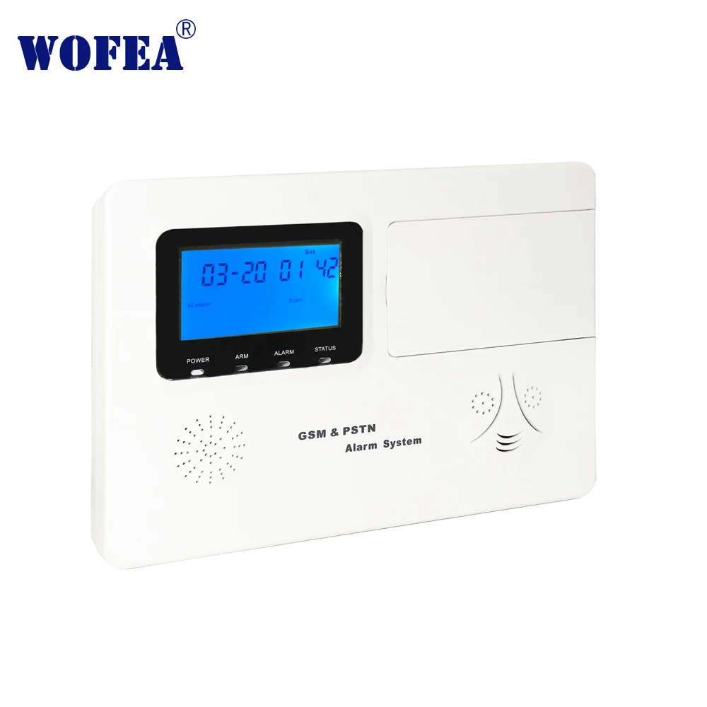 ЖК дисплей wofea система сигнализации GSM и pstn с 99 беспроводными зонами 4 проводными