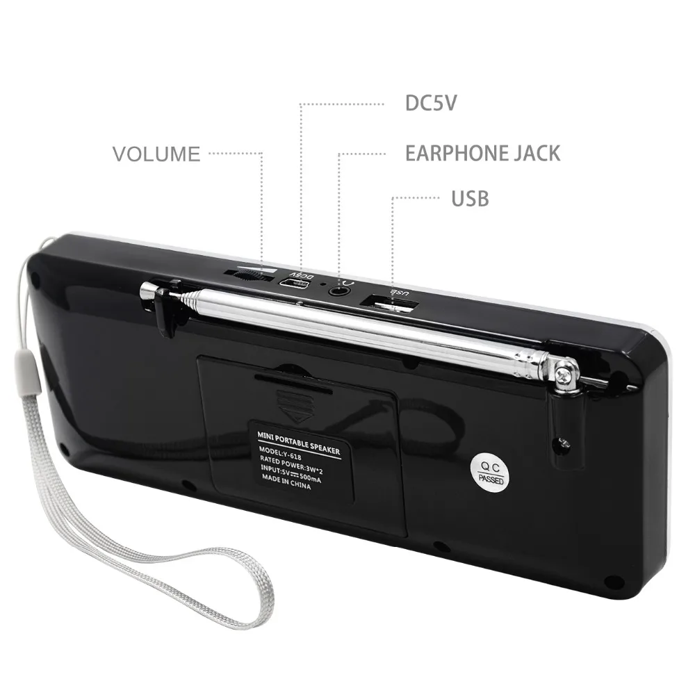 EStgoSZ цифровой радио AM/FM двойной Bluetooth колонки Handsfree Call 3 5 мм AUX Line in MP3 плеер TF/SD карта