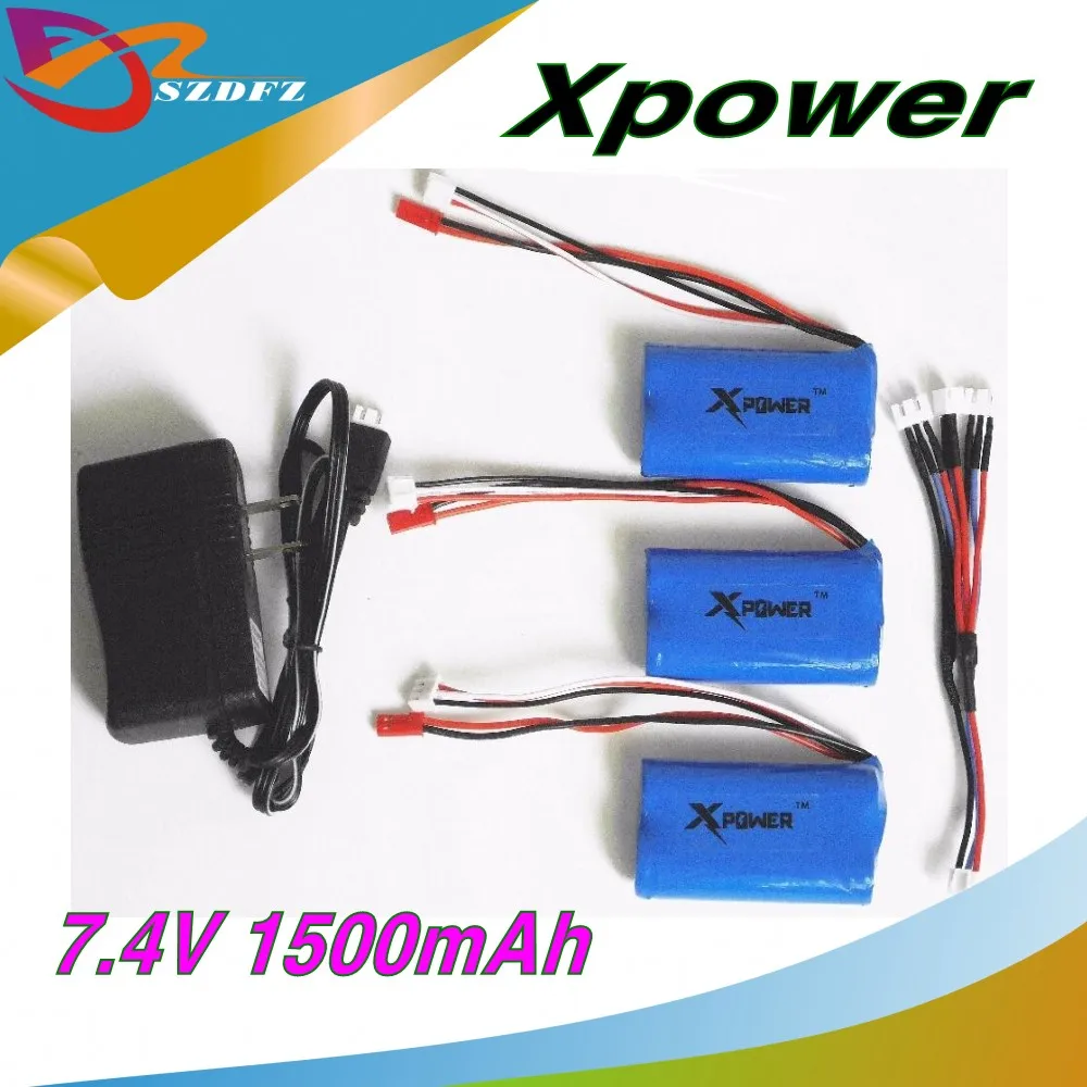 3 шт. 7 4 В 1500 мАч Xpower li po батареи и штекер зарядного устройства 3in1 кабель для DH9053 9101