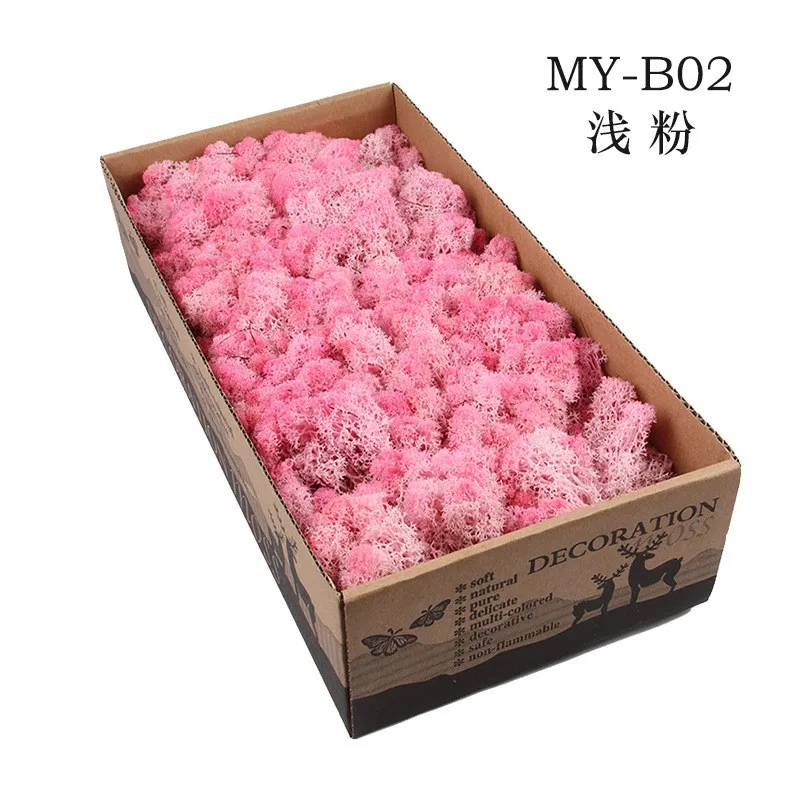 Pink 500 г, сделай сам, нескончаемый мох, 24 цвета, натуральный настоящий мох, декоративный цветок для дома, сада, вечерние, свадебные декорации - Цвет: Pink