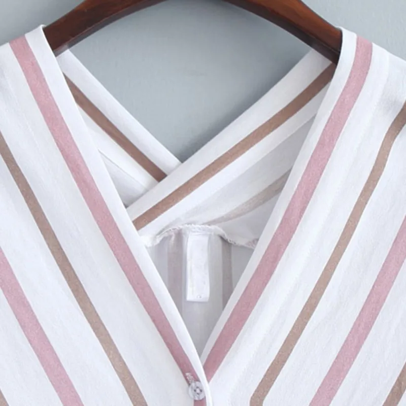 

Women Casual Striped Shirts Tops Button Bat Blouse Fashion Full Sleeve Ladies Shirt Clothing