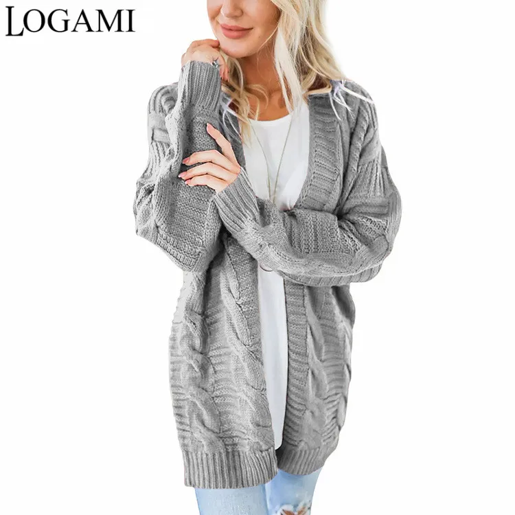 

Вязаный свитер LOGAMI с длинным рукавом, Новое поступление, женское повседневное длинное пальто, женские кардиганы