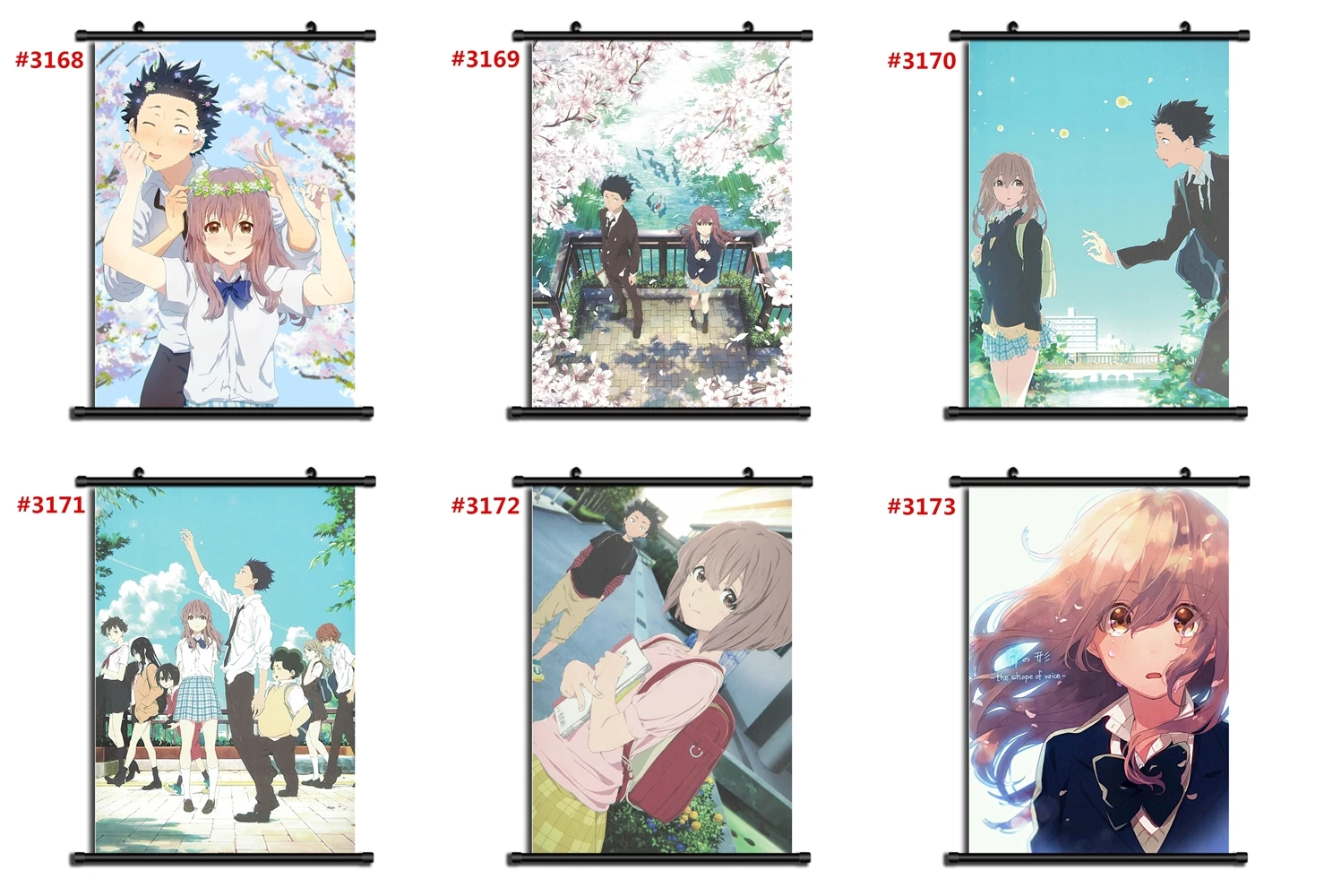 Koe no Katachi A silent voice Аниме Манга настенный плакат свиток|Рисование и каллиграфия| |