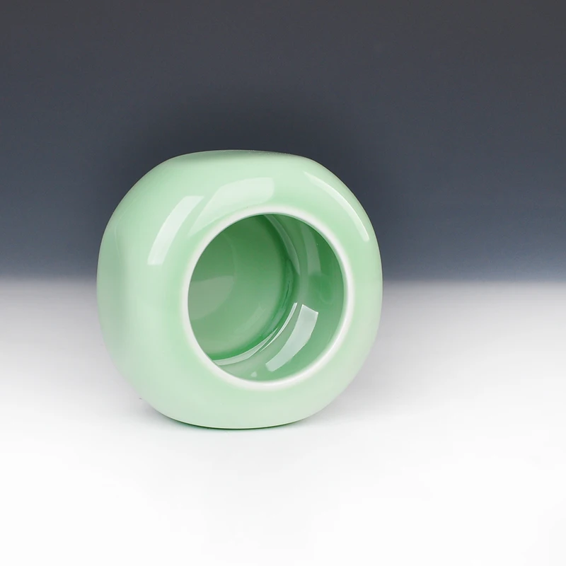 Керамическая чайная банка 50 грамм Caddy Jingdezhen Celadon нефритовый фарфор зеленый белый