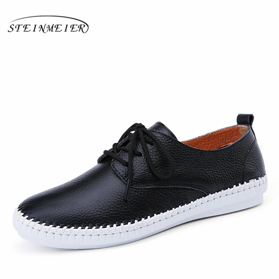 Женские туфли оксфорды из натуральной бычьей кожи винтажные повседневные ручной