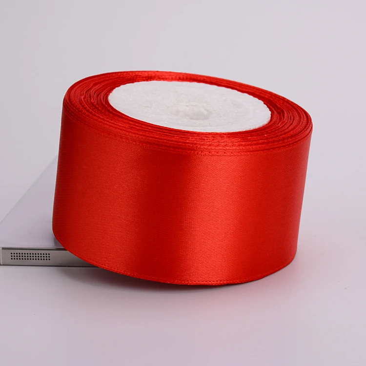 50mm Red Красная сатиновая лента 25 ярдов 6 мм-75 мм упаковочный материал сделай сам бант Ремесло Декор Свадебная вечеринка Декор подарок упаковка принадлежности для скрапбукинга - Цвет: 50mm Red