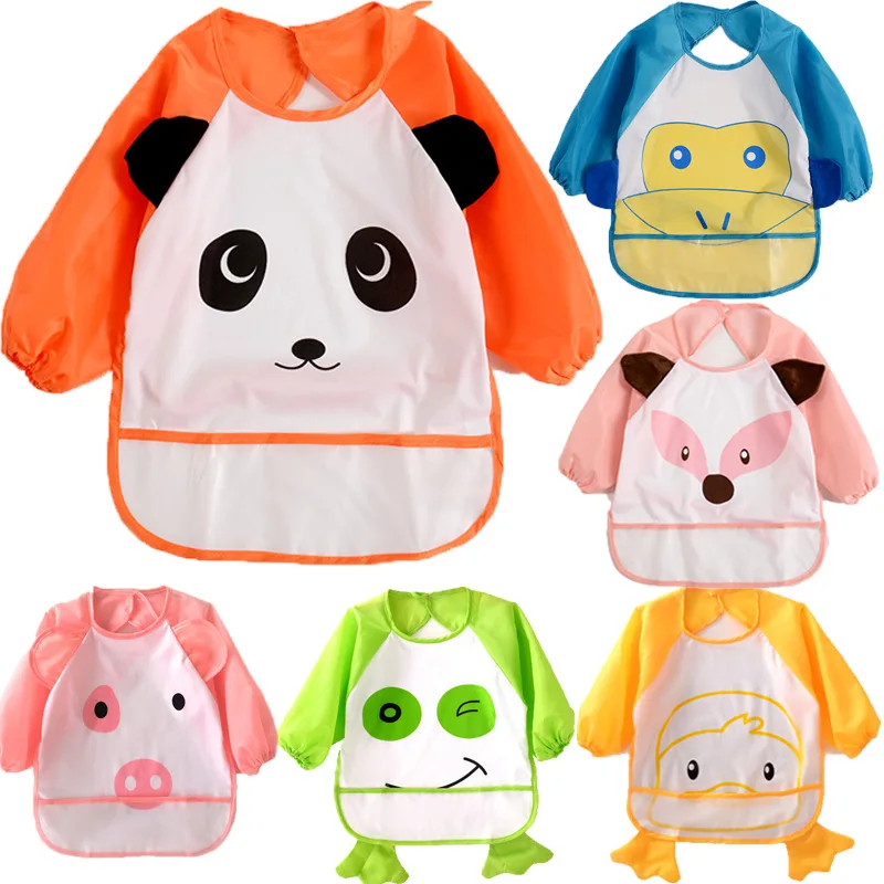 Baby Bibs baby waterproof Boys Girls Infants Cartoon Pattern Burp Cloths For Children Self Feeding Care B025 | Детская одежда и