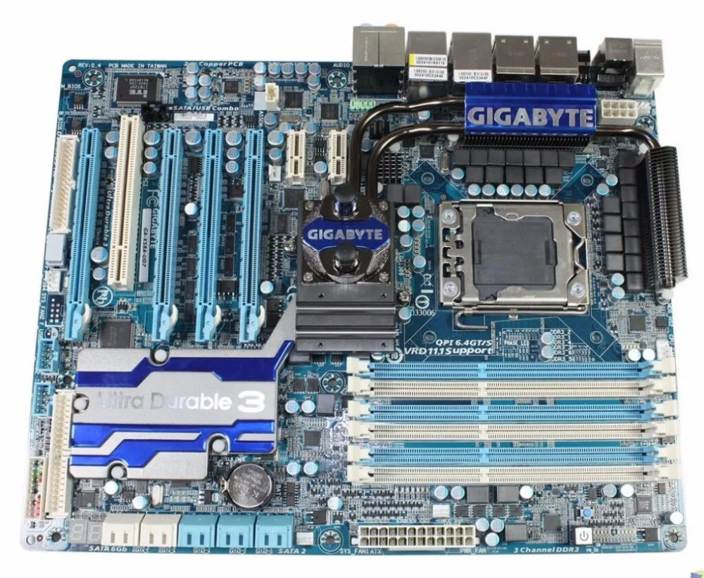 Для Gigabyte GA-X58A-UD7 оригинальная б/у настольная материнская плата X58A-UD7 X58 Socket LGA 1366 DDR3 в продаже