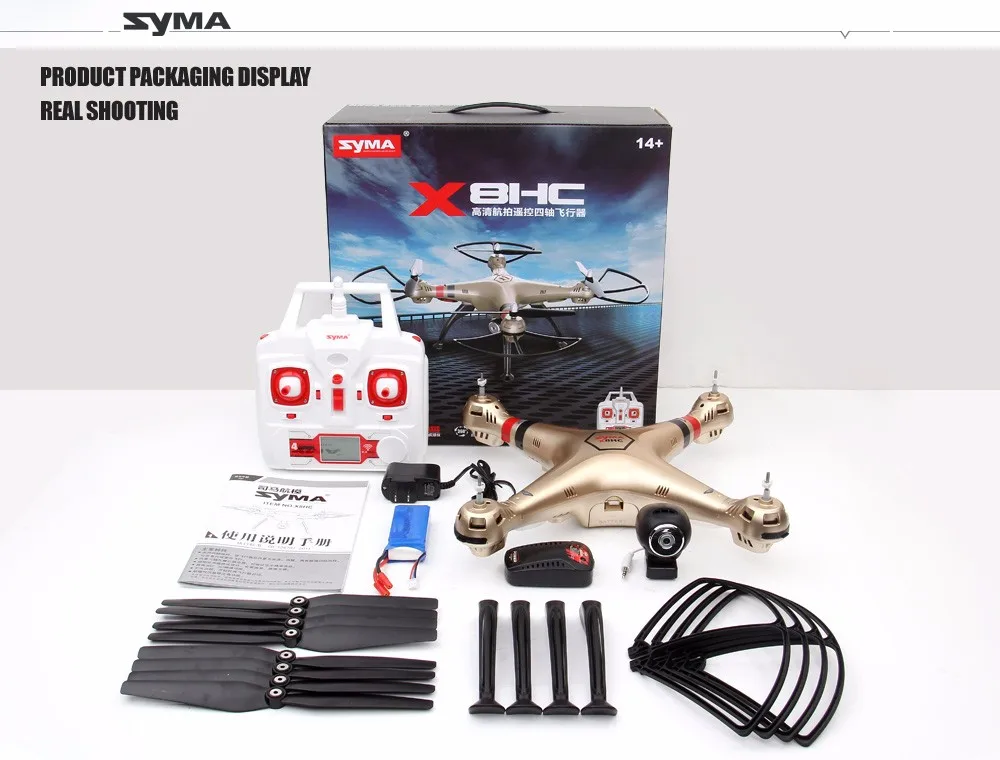 SYMA мигающий свет RC вертолет X8HC 2 4G 4CH Дроны с 0 МП HD камерой Квадрокоптер (SYMA X8C