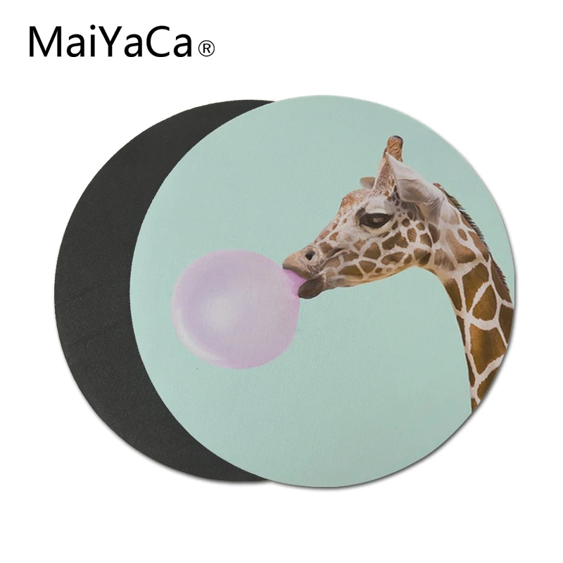 

Забавный круглый коврик для мыши MaiYaCa с жирафом, игровой коврик для мыши, мягкий комфортный быстрой коврик для офиса и дома