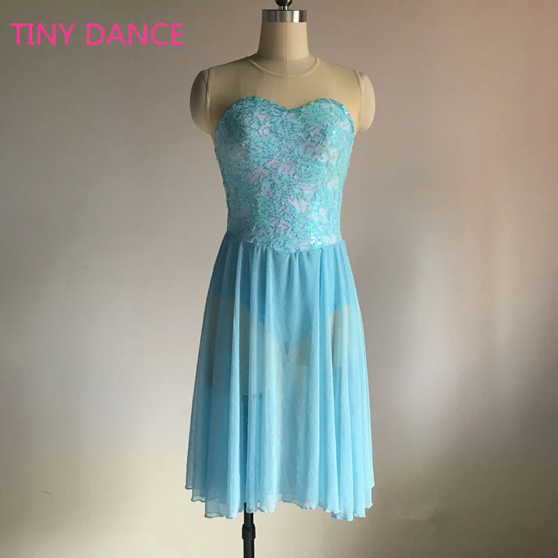 Новое поступление синее кружевное платье с блестками для девочек костюм балета