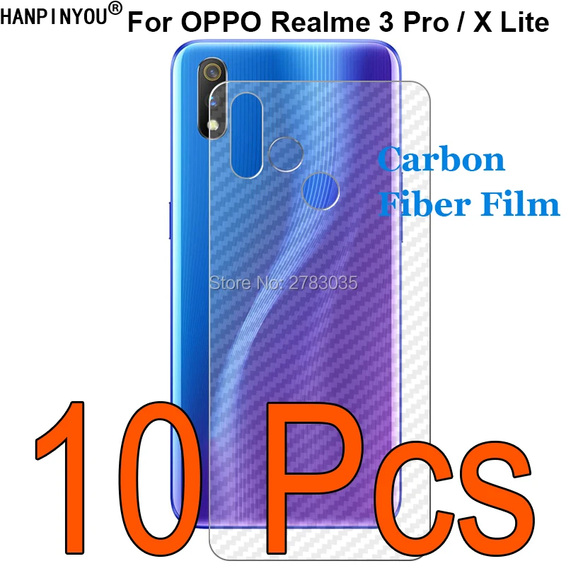 

10 шт. для OPPO Realme 3 Pro/X Lite 6,3 "3D ультратонкая прозрачная задняя пленка из углеродного волокна наклейка с защитой экрана