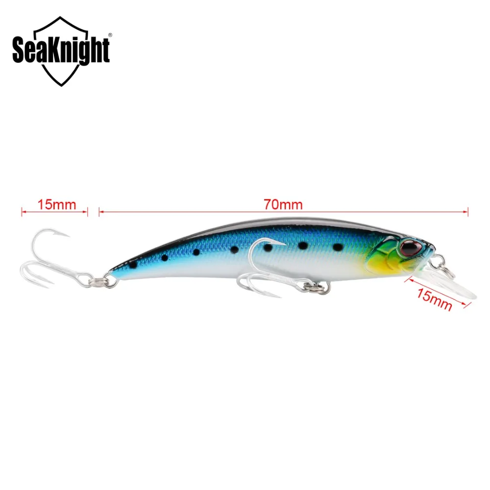 Рыболовная приманка SeaKnight Minnow SK040 1 шт. 9 5 г 70 мм/дюйма острые Крючки с объемными