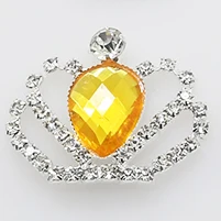 Серебристый Новинка, 10 шт./лот, 28*36 мм, стразы с плоской задней частью, акриловая Пряжка, корона, Ювелирная фурнитура, материалы для украшения - Цвет: Серебристый