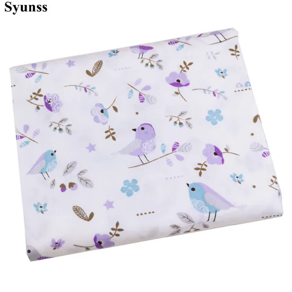 purple floral Syunss Diy Лоскутная Ткань для квилтинга детские кроватки подушки платье Шитье Tissus фиолетовый Цветочный горошек напечатанный хлопок ткань Tecido - Цвет: purple floral