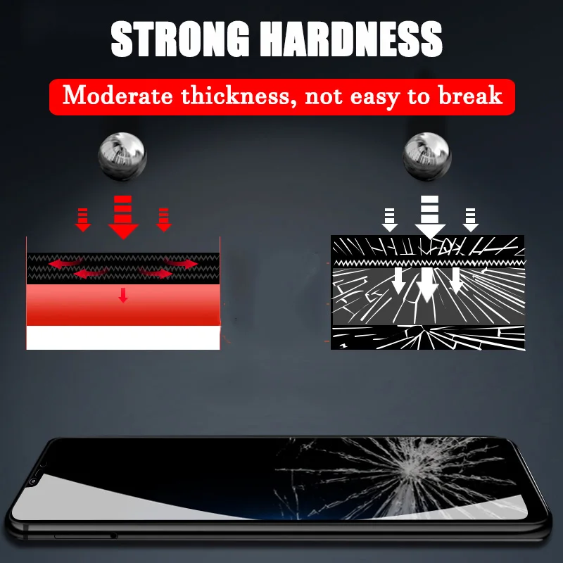 9D Full Cover Tempered Glass Film On The For Huawei Honor 8 9 10 Lite 8X Max Screen Protector Y6 Y7 Y9 2019 Protective | Мобильные