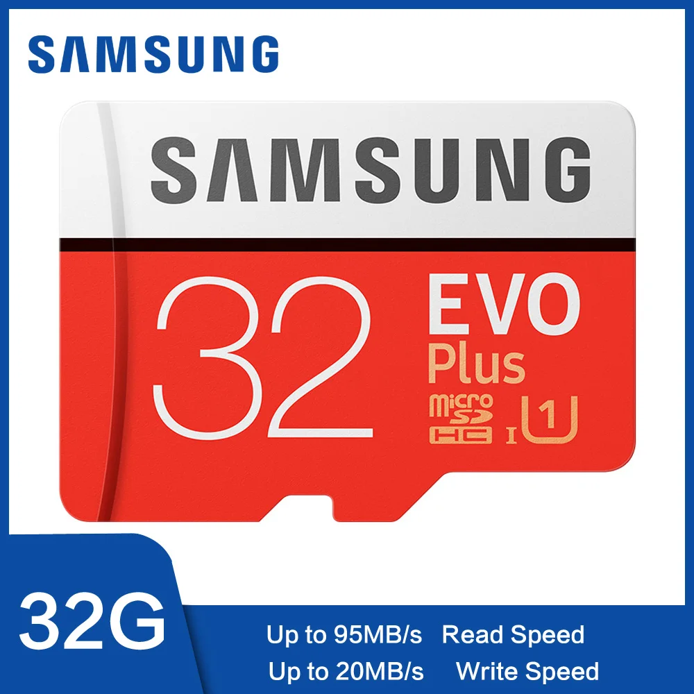 Карта памяти MicroSD SAMSUNG EVO plus Micro SD card 64 Гб оперативной 32 встроенной 128 ГБ Class10 SDHC/SDXC 80