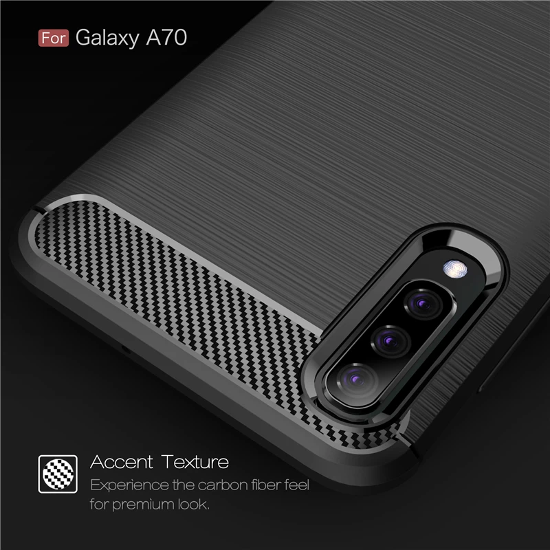 Чехол для Samsung Galaxy A70 бампер из углеродного волокна чехол силиконовые резиновые