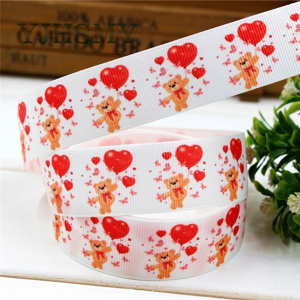 YJHSMY D-17329-1236 10 ярдов 25 мм мультяшная напечатанная grosgrain лента аксессуары для