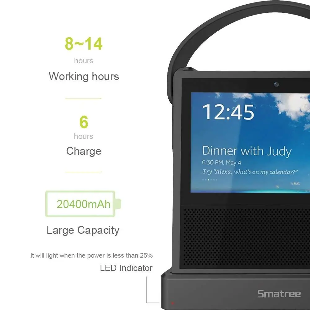 Для Echo Show Battery Base (Smatree Power Bank 20400 mAh для power your до 14 часов)|Зарядные устройства| |