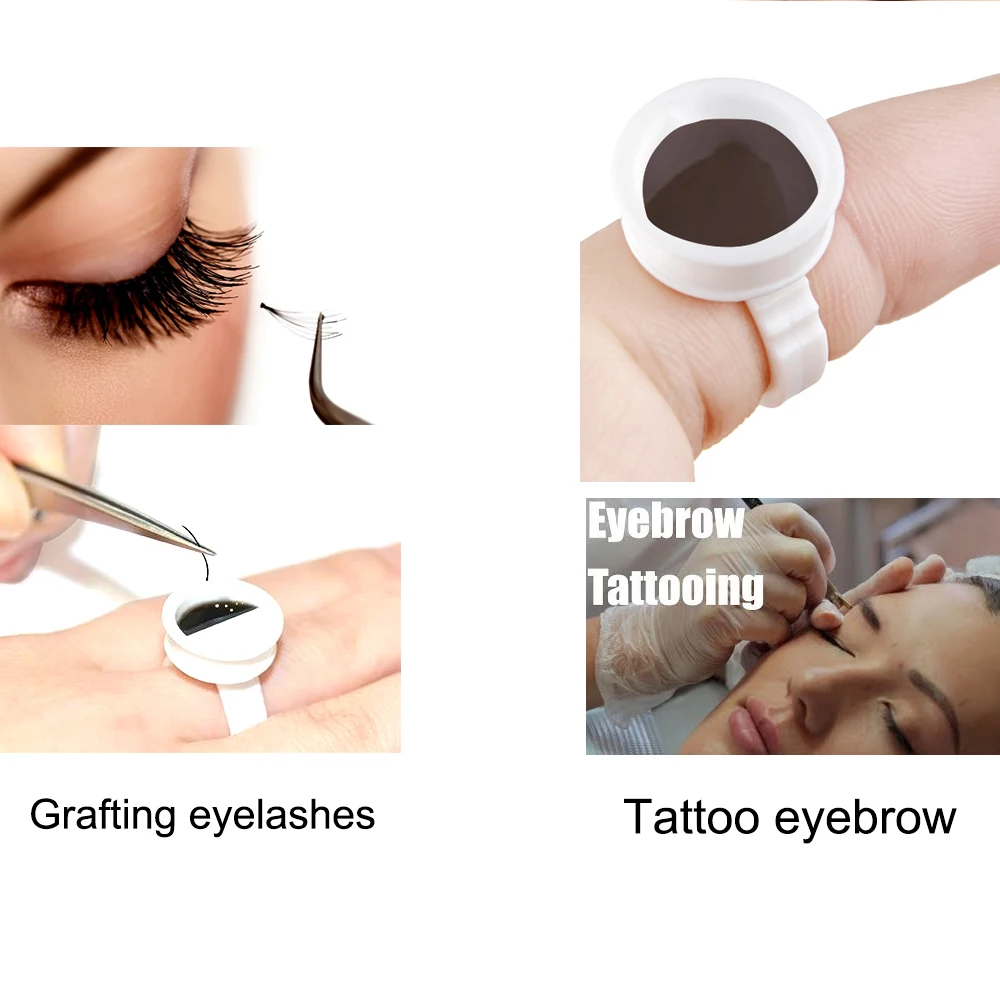 100 шт. клей для наращивания ресниц|tattoo pigment rings|adhesive ringglue holder ring |