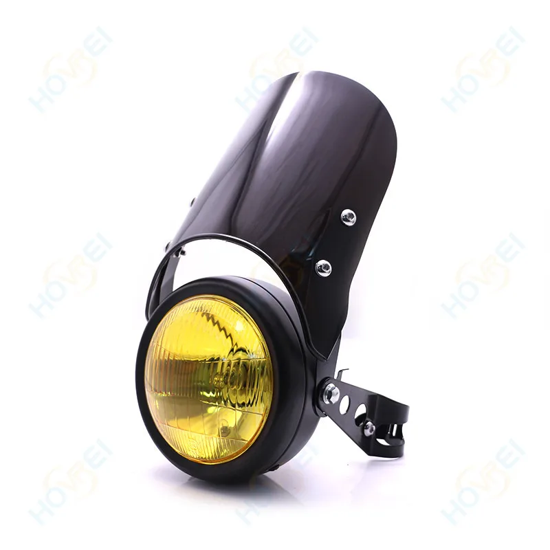 Универсальный ретро мотоцикл Винтаж кафе гонщик фара обтекатель лобовое стекло