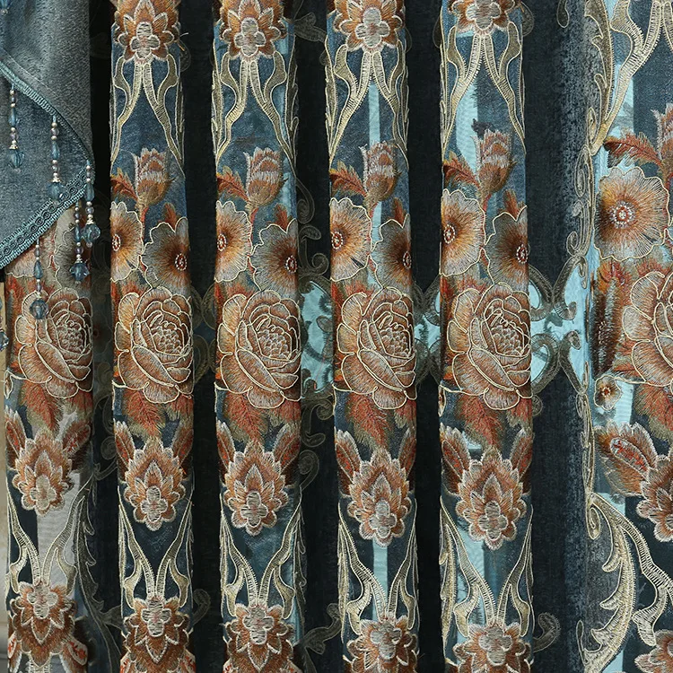 Шениль роскошные шторы жаккардовая тюль для гостиной спальни кухни вышитые