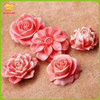 3d flower silicone mold rose camellia lotus sunflower flower shape mould for candy chocolate cake decor tool diy