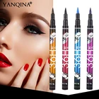 Подводка для глаз YAQINA, 4 цвета, водостойкая Профессиональная жидкая косметика, подводка для глаз, Черные Гладкие инструменты для макияжа