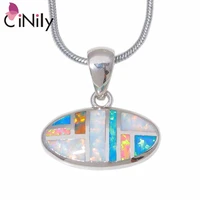 cinily created multi colors fire opal silver plated wholesale hot sell for women jewelry pendant necklace with the chain od6914
